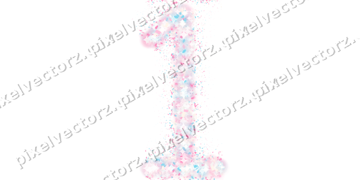 Nahtlose Glitzerzahl 1 aus Funken und Tropfen auf transparentem Grund