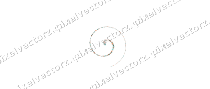 Nahtlose Glitzerspirale aus Sternen und Rauten auf transparentem Grund