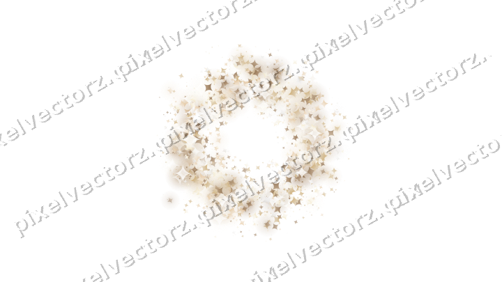 Nahtloser Glitzerkranz aus Funken in Bernstein auf transparentem Grund