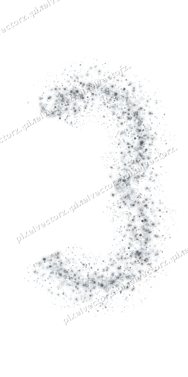 Nahtlose Glitzerzahl 3 aus Blüten und Punkten auf transparentem Grund