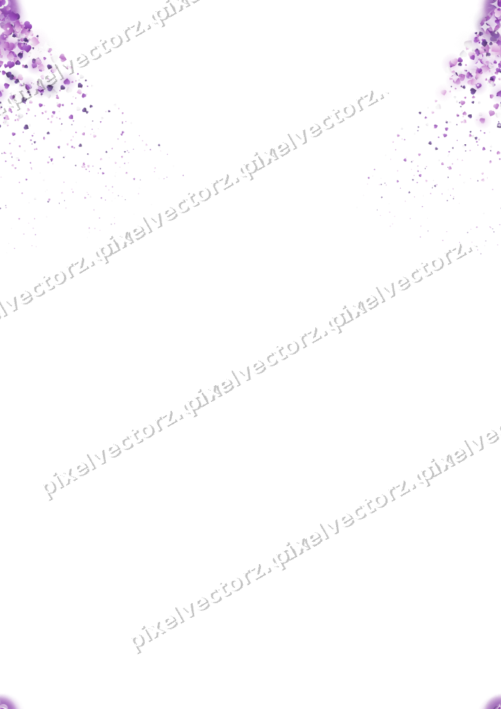 Nahtloser Glitzerfächer aus Herzen in Violett auf transparentem Grund