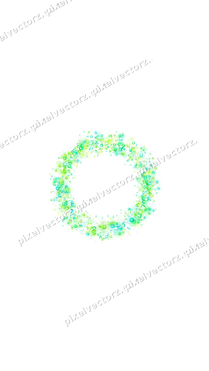 Nahtloser Glitzerkranz aus Ringen in Grün auf transparentem Grund
