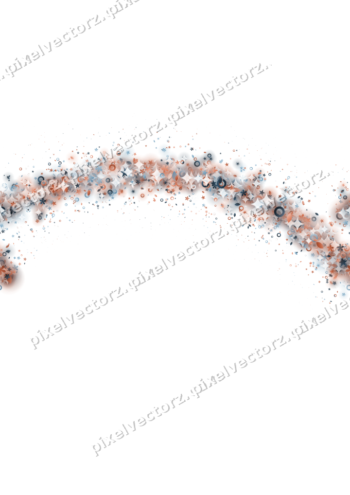 Nahtloser Glitzerbogen aus Sternen und Blüten auf transparentem Grund