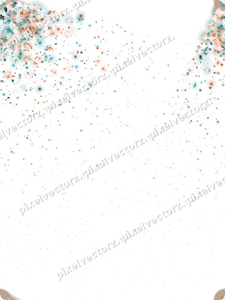 Nahtloser Glitzerfächer aus Sternen und Blüten auf transparentem Grund