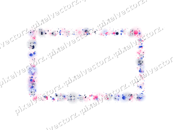 Nahtloser Glitzerrahmen in Rosa und Blau auf transparentem Grund