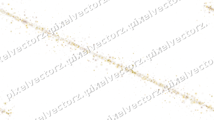Nahtloses Glitzerband aus Blüten in Bernstein auf transparentem Grund