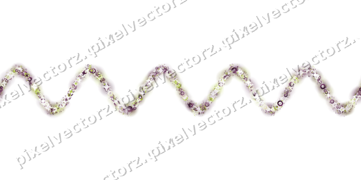 Nahtlose Glitzerwelle aus Sternen und Ringen auf transparentem Grund