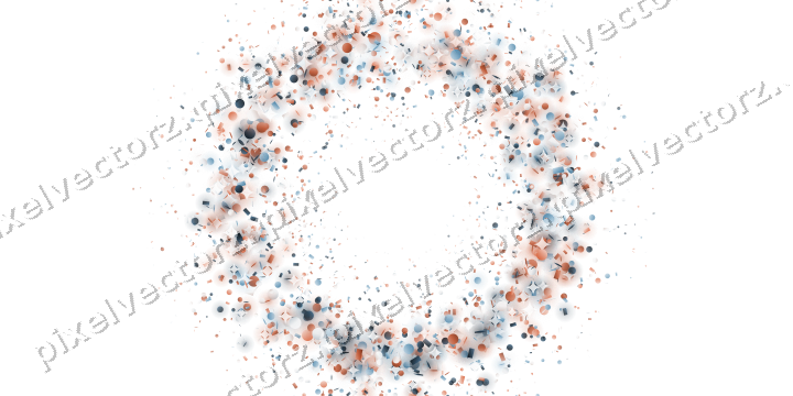 Nahtloser Glitzerkranz in Orange und Türkis auf transparentem Grund