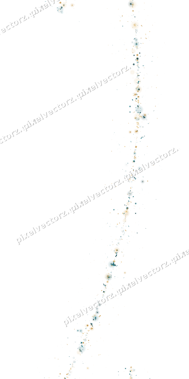Nahtloser Glitzerbogen aus Sternen und Blüten auf transparentem Grund
