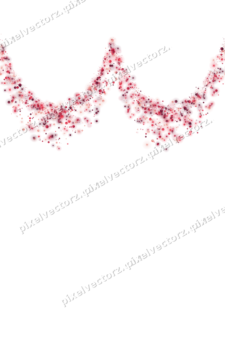 Nahtlose Glitzergirlande in Rosa und Rot auf transparentem Grund