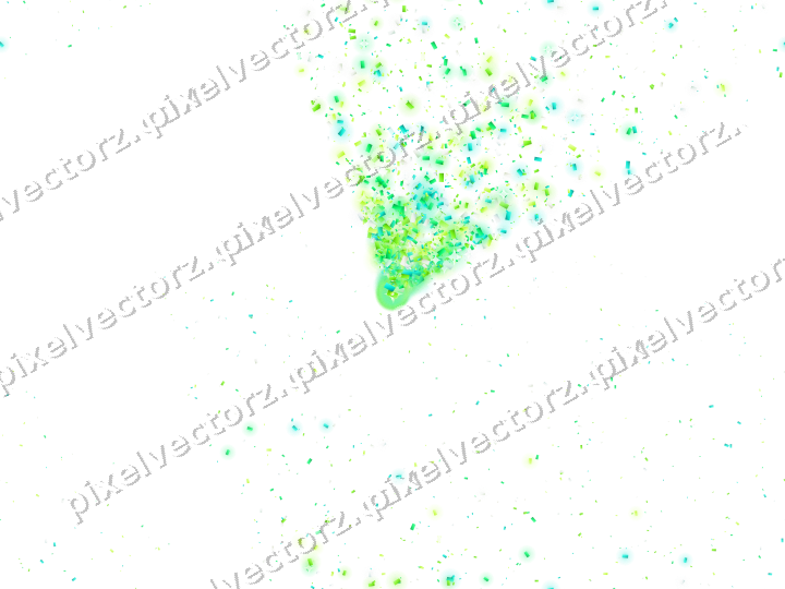 Nahtloser Glitzerfächer aus Konfetti in Grün auf transparentem Grund