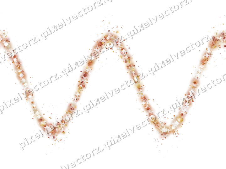 Nahtlose Glitzerwelle in Orange und Bernstein auf transparentem Grund