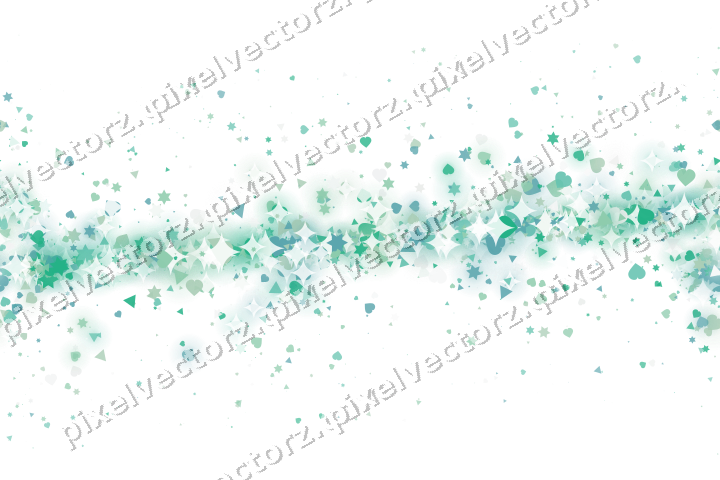 Nahtloses Glitzerband aus Sternen und Herzen auf transparentem Grund