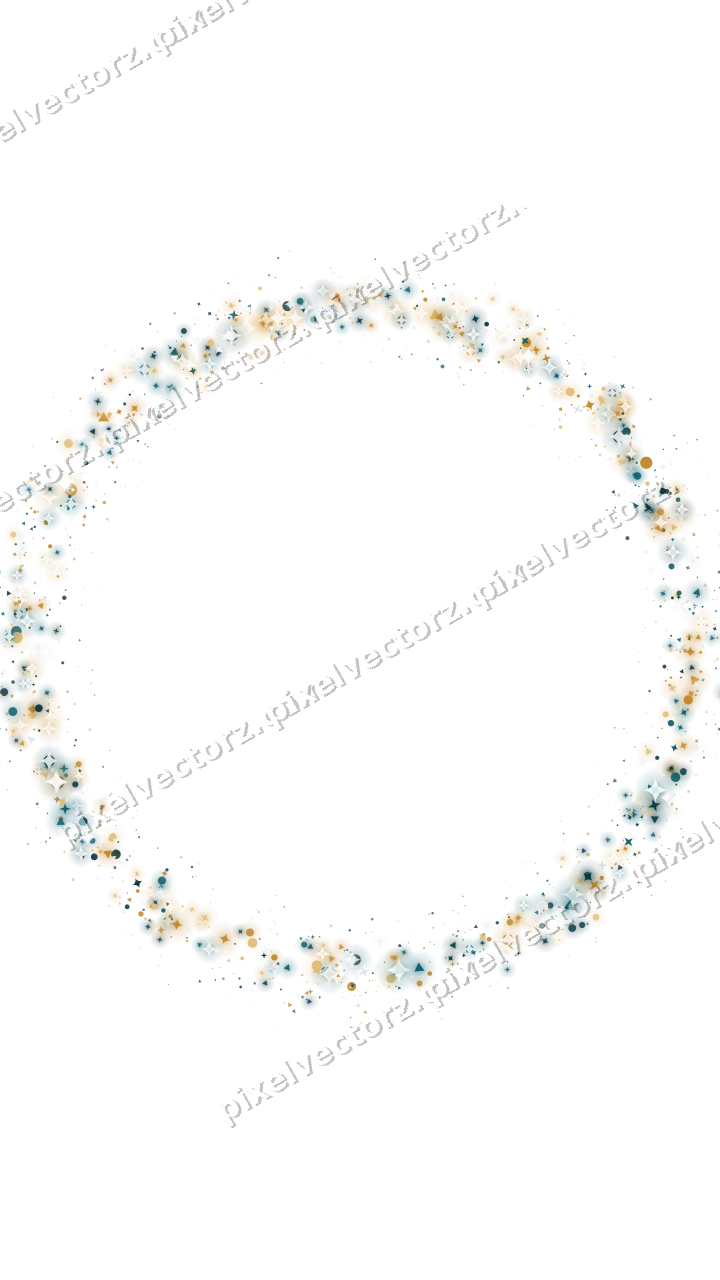 Nahtloser Glitzerkranz aus Sternen und Funken auf transparentem Grund