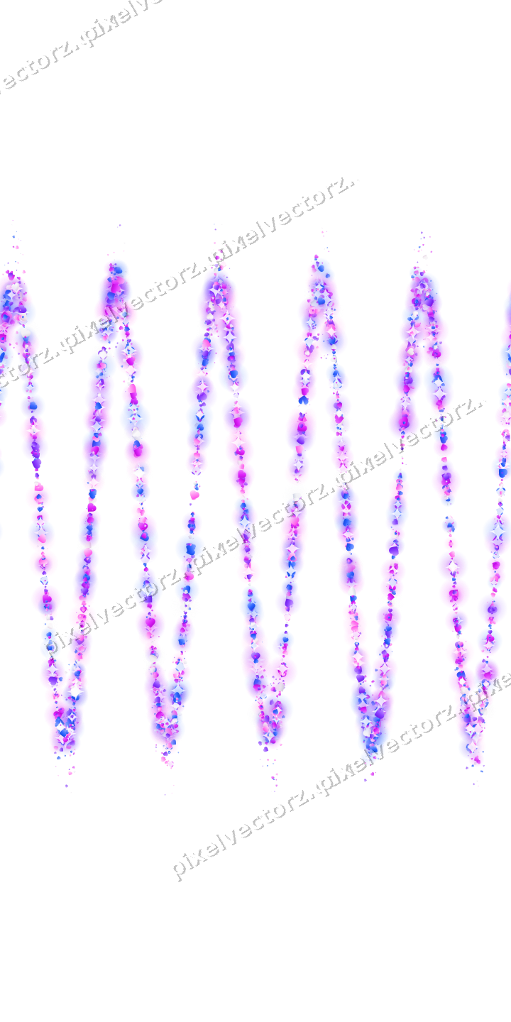 Nahtlose Glitzerwelle aus Herzen in Violett auf transparentem Grund