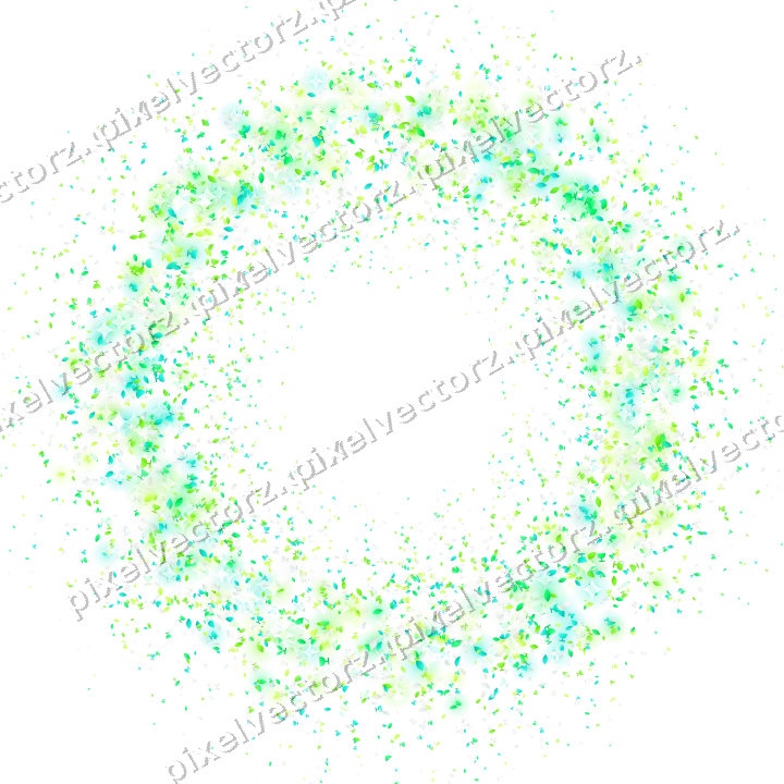 Nahtloser Glitzerkranz in Grün und Limette auf transparentem Grund