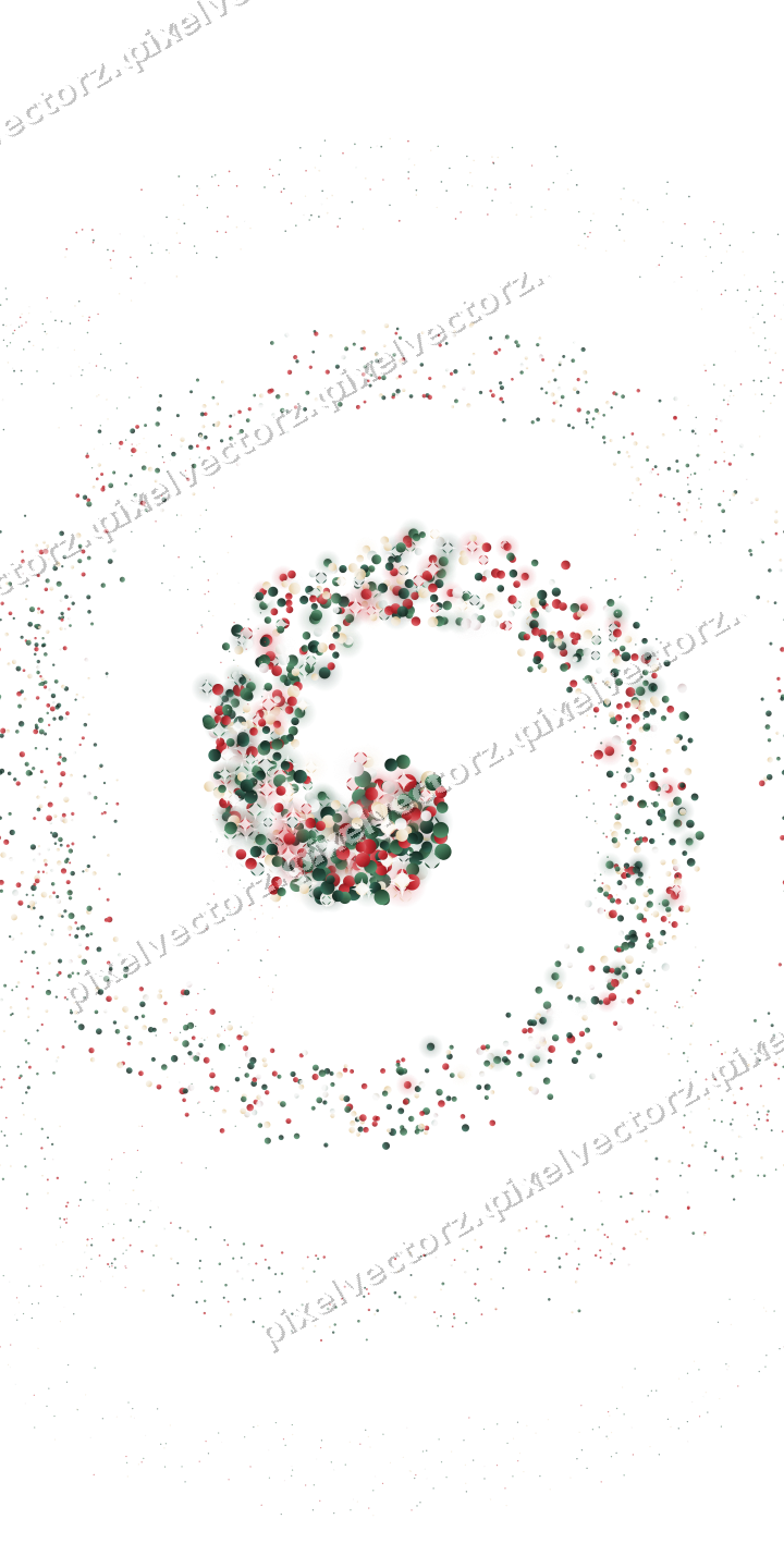 Nahtlose Glitzerspirale aus Punkten auf transparentem Grund