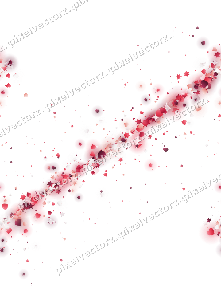 Nahtloses Glitzerband aus Sternen und Herzen auf transparentem Grund