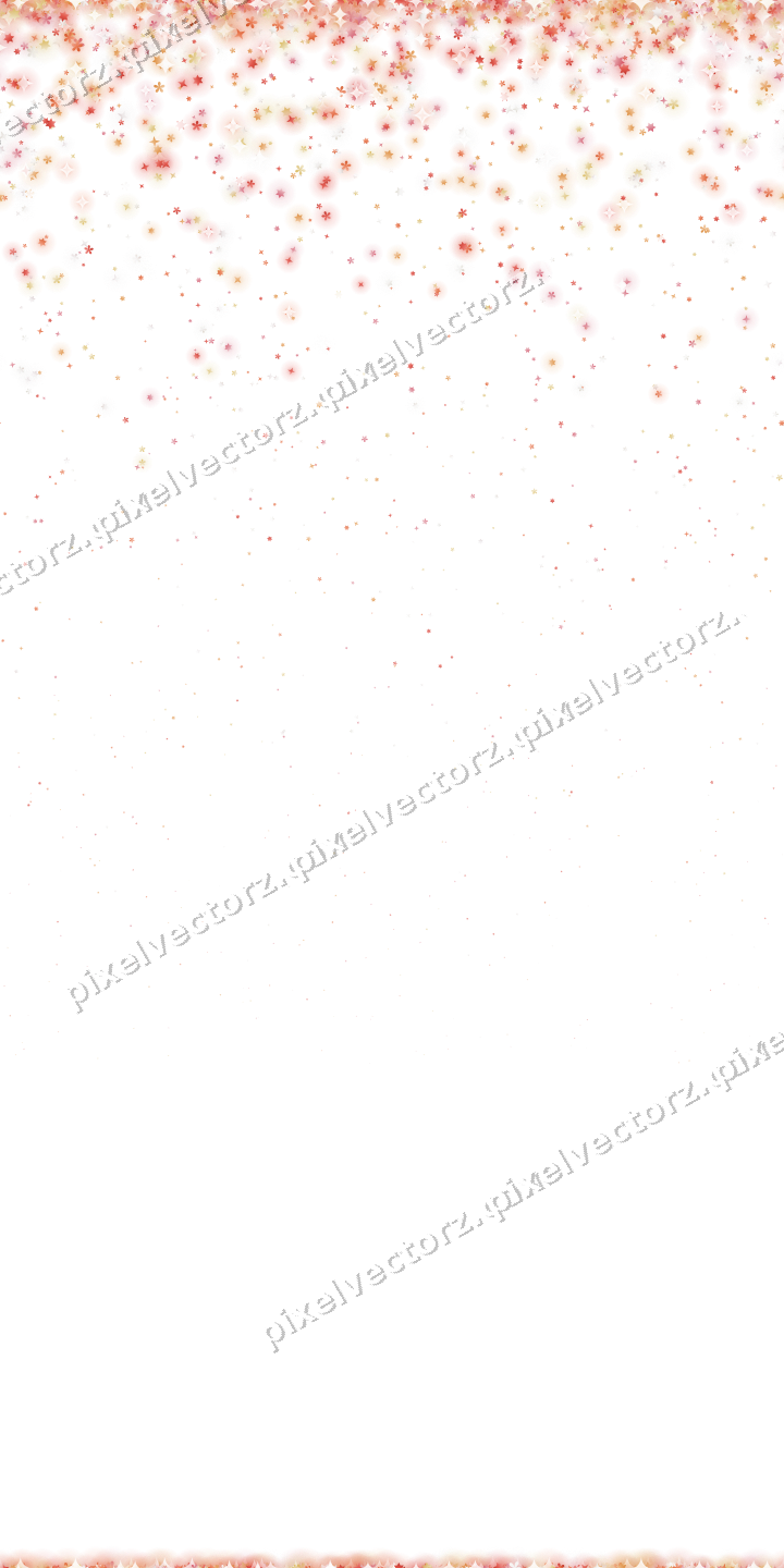 Nahtloser Glitzerregen aus Sternen und Blüten auf transparentem Grund