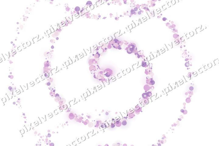 Nahtlose Glitzerspirale aus Punkten in Magenta auf transparentem Grund
