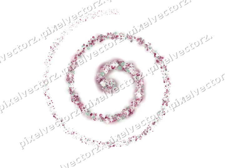 Nahtlose Glitzerspirale in Dunkelrosa und Grün auf transparentem Grund