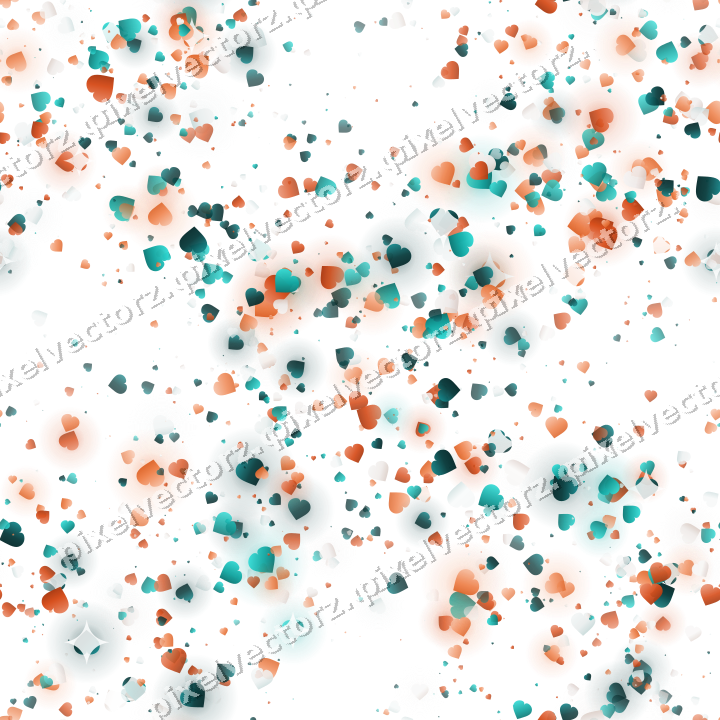Nahtloser Glitzerkranz aus Herzen in Orange auf transparentem Grund