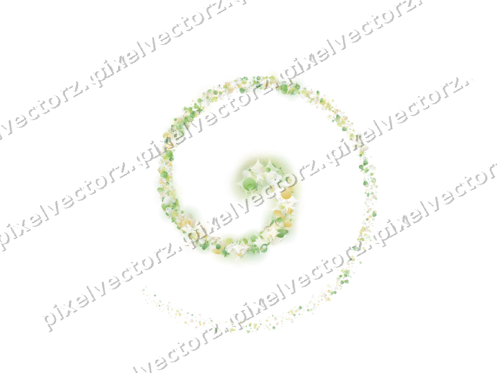 Nahtlose Glitzerspirale in Limette und Gelb auf transparentem Grund