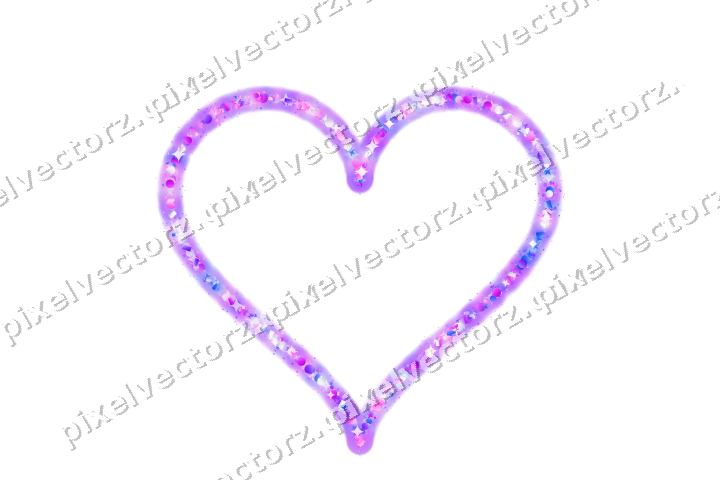 Nahtloses Glitzerherz in Violett und Blau auf transparentem Grund