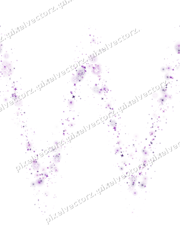 Nahtlose Glitzerwelle aus Sternen in Violett auf transparentem Grund