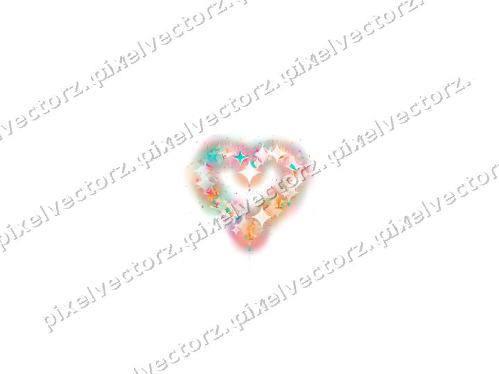 Nahtloses Glitzerherz aus Sternen und Funken auf transparentem Grund