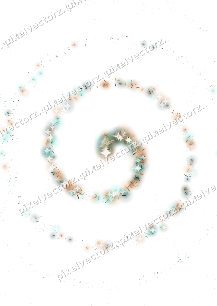Nahtlose Glitzerspirale aus Splittern auf transparentem Grund