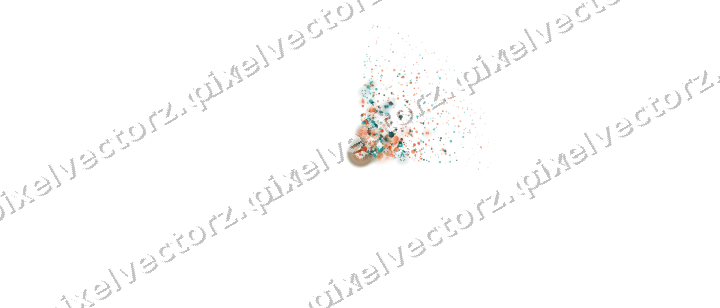 Nahtloser Glitzerfächer in Orange und Petrol auf transparentem Grund