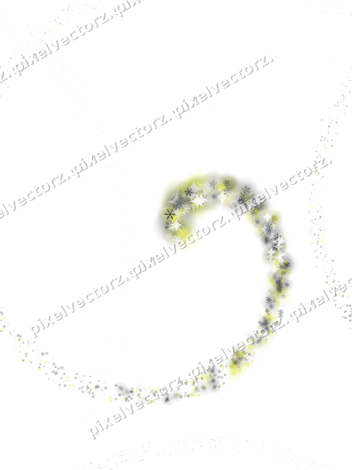 Nahtlose Glitzerspirale aus Schneeflocken auf transparentem Grund