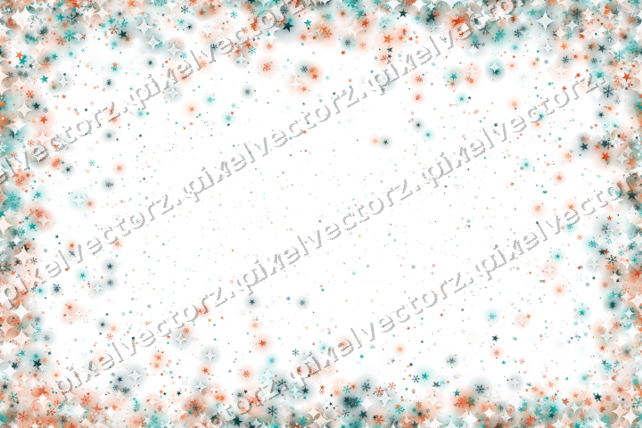 Nahtlose Glitzervignette in Orange und Petrol auf transparentem Grund