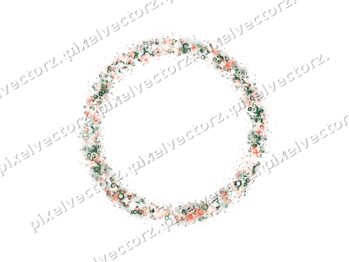 Nahtloser Glitzerkranz aus Sternen und Ringen auf transparentem Grund