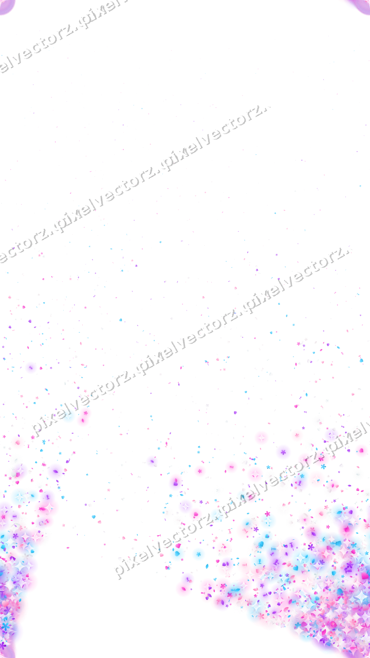 Nahtloser Glitzerfächer aus Herzen und Blüten auf transparentem Grund