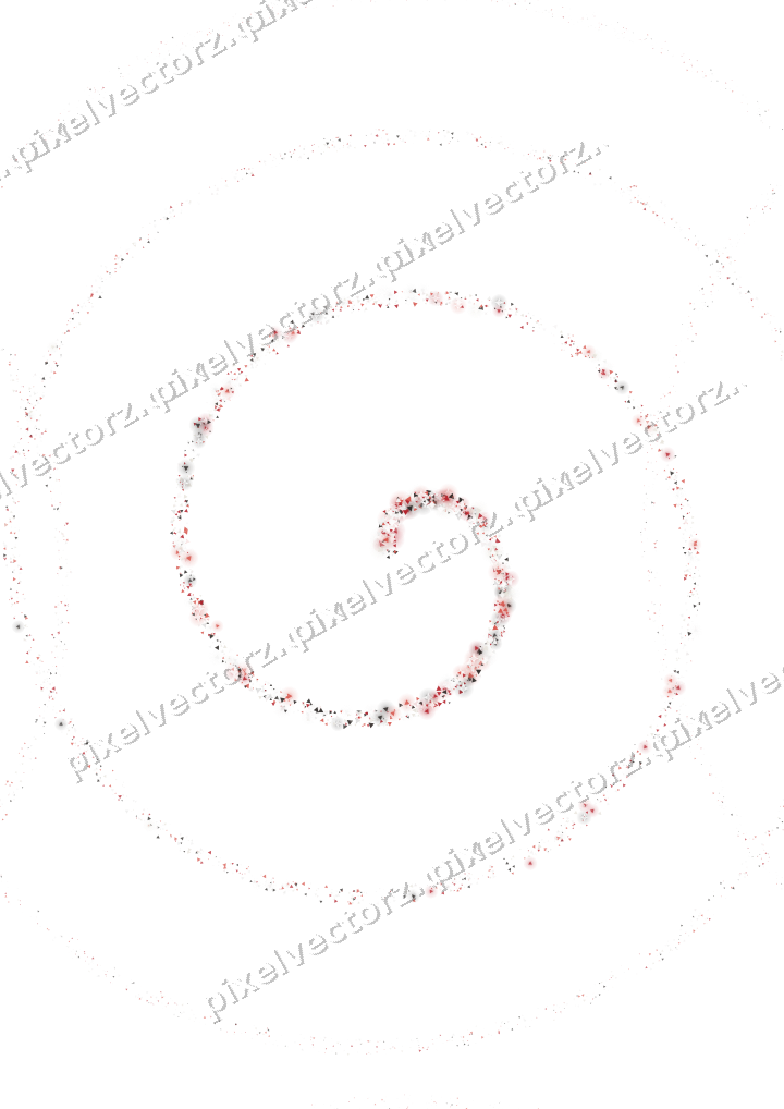 Nahtlose Glitzerspirale aus Dreiecken in Rot auf transparentem Grund