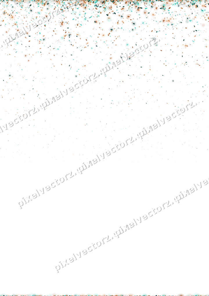 Nahtloser Glitzerregen aus Konfetti in Orange auf transparentem Grund