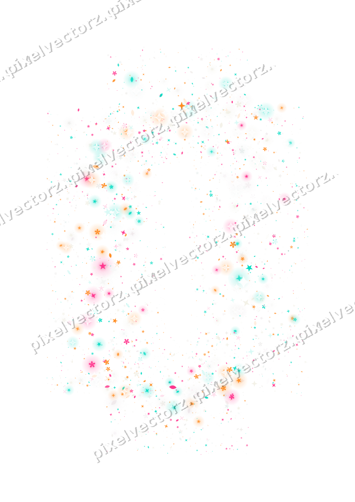Nahtloser Glitzerrahmen aus Sternen und Blüten auf transparentem Grund