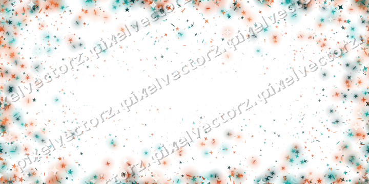 Nahtlose Glitzervignette in Orange und Petrol auf transparentem Grund