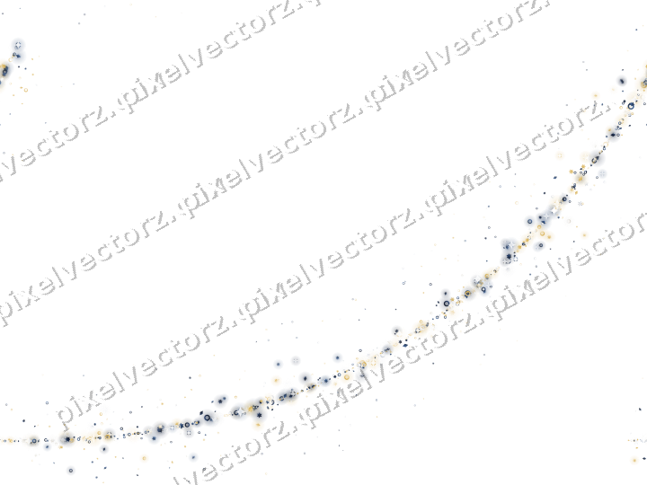 Nahtloser Glitzerbogen aus Sternen und Ringen auf transparentem Grund