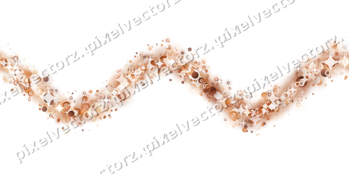 Nahtlose Glitzerwelle aus Punkten und Ringen auf transparentem Grund
