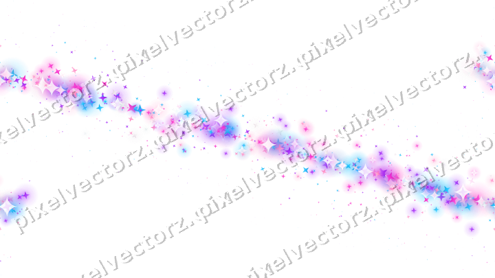 Nahtloses Glitzerband aus Sternen in Magenta auf transparentem Grund