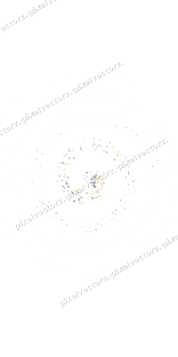 Nahtlose Glitzerspirale aus Sternen und Rauten auf transparentem Grund