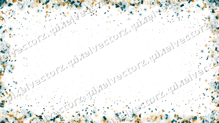 Nahtlose Glitzervignette aus Konfetti auf transparentem Grund