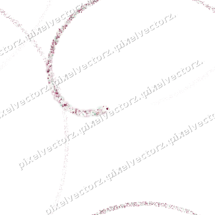 Nahtlose Glitzerspirale aus Sternen und Herzen auf transparentem Grund