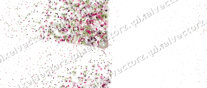 Nahtloser Glitzerfächer aus Konfetti auf transparentem Grund