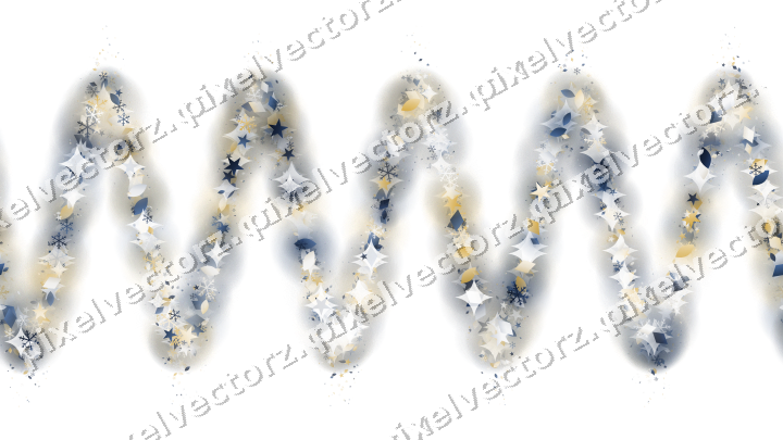 Nahtlose Glitzerwelle in Dunkelblau auf transparentem Grund