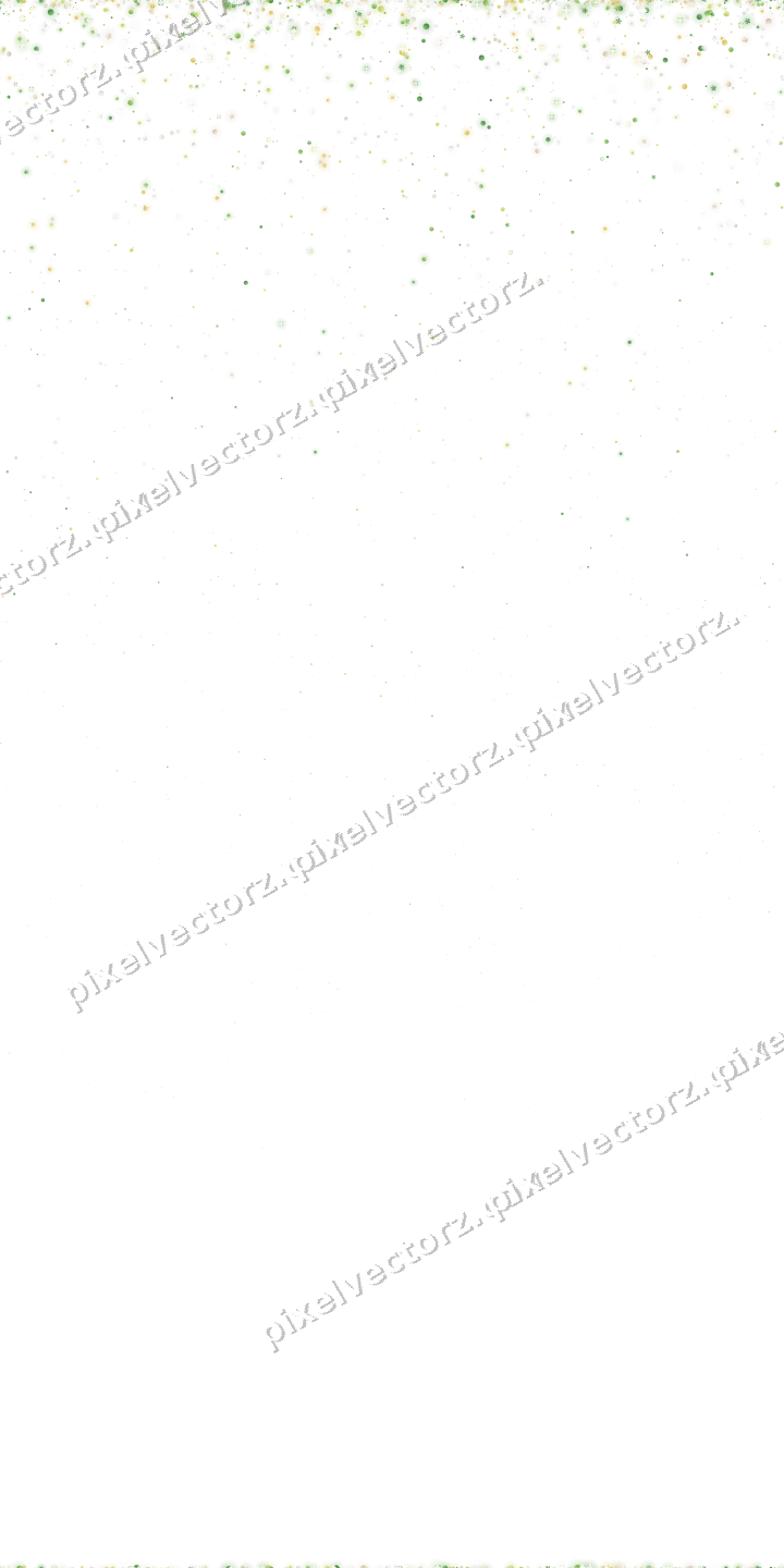 Nahtloser Glitzerregen aus Blüten und Punkten auf transparentem Grund