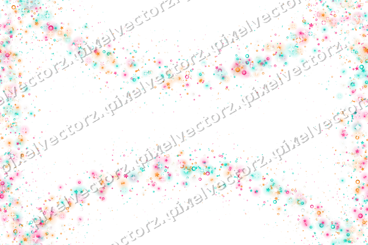 Nahtloser Glitzerkranz aus Sternen und Blüten auf transparentem Grund